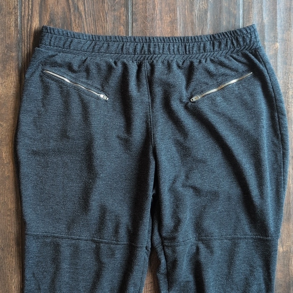 Michael Stars Charcoal Gray Jogger Sweatpants Zip Pockets - Women's Large - Picture 5 of 6